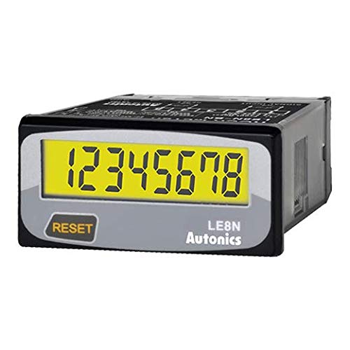 LE8N-BN-L, Hour Meter, 8 Digits LCD, 1/32 DIN, Built-in Battery Power, Selectable Front Reset Key, No Voltage Inhibit Input, Backlight Function