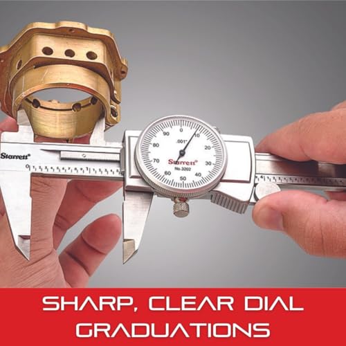 image for Starrett Dial Caliper with Adjustable Bezel and Fitted Case - White Fa
