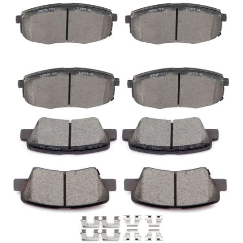 Image of Ceramic Pads Kits, D1445 D1397 SCITOO 8pcs Front Rear Brakes Pads Set Fit For Kia Soul 2014-2016