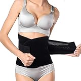 Womens Polyester Breathable Waist Trainer/Belly Flattener/Shapewear/Post Partum/Corset - Comfy Tummy Control Postpartum Flexible Weight Loss Slimming Belt (M - 33.15' (85cm) Length) Black