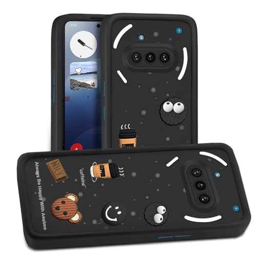 Image of AESTMO Back Case Cover for Nothing Phone 3A 5G | Cute Fun Cartoon 3D Ball | Coffee Silicone Case | Full Body Protection | Camera Protection Back Cover for Nothing Phone 3A 5G (Black)