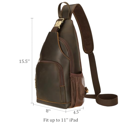 Polare Full Grain Cowhide Anti Theft Chest Shoulder Bag Vintage Sling Crossbody Casual Daypack for Daily Travel Hiking Outdoor Sports3