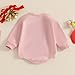 FYBITBO Newborn Baby Girl Bubble Romper Clothes Bow Embroidery Sweatshirt Romper Long Sleeve Bodysuit Fall One Piece Outfit (Pink Bow, 0-3 Months)
