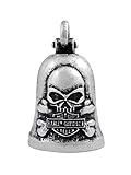Antik Vintage Look Harley-Davidson Bikerglocke Silver Skull