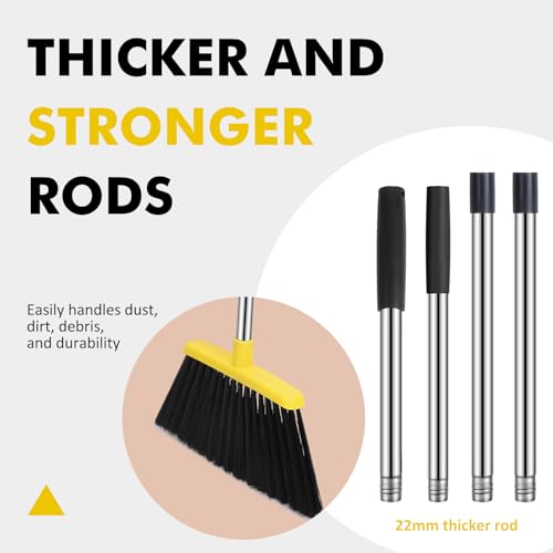 NACENA Robuster Besen, 140 cm langer Griff, für den Außenbereich, großer Winkel, kommerzieller Besen zum Kehren im Innenbereich, für Zuhause, Garage, Küche, Büro, Hof, Lobby, Terrasse, Rasen, Beton, 4 – Bild 6