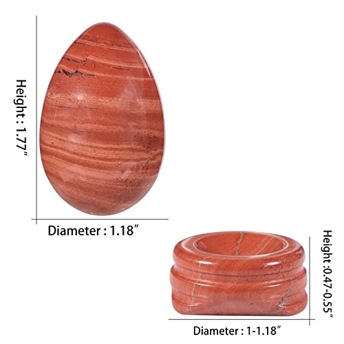 Mookaitedecor Red Jasper Crystal Egg Polished Gemstone Figurines With Stone Stand #TOP3
