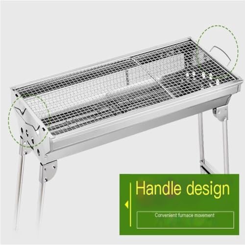 Barbecue portable multifonctionnel argenté compact à charbon de bois - 8
