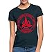 Spreadshirt Star Trek Discovery Klingons Qo'nos Académie T-Shirt Femme, XL, Marine