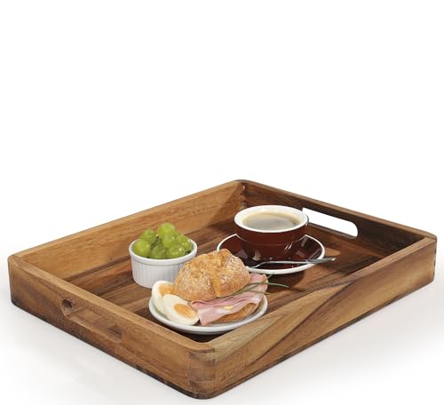 Plateau avec poignées en bois dur de qualité supérieure durable - 3