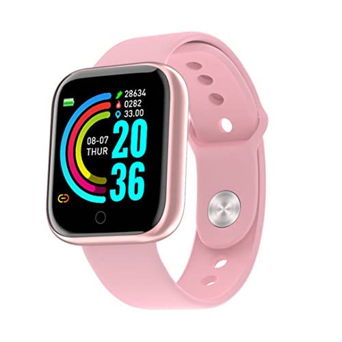 Ohomr Smart Watch for Kids, Pulsera Inteligente Reloj Deportivo Tasa del corazón Pulsera de la cámara Y68 Bluetooth Presión Arterial Fitness para Mujeres Hombres Rosa Cover