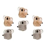 DOITOOL 6 Pcs Dessin Animé Peluche Peluche Coiffures Peluches Barrettes Belle Koala Chevrones Dessin Animé Décoratifs Pinces Ornements