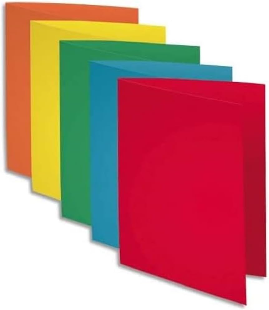 Exacompta - Ref 235002E - Super 210 Printed 3 Flap Folders - 240 x 320mm in Size, Suitable for A4 Documents, 210gsm Card, Pre-Printed Front - Buff (Pack of 50)