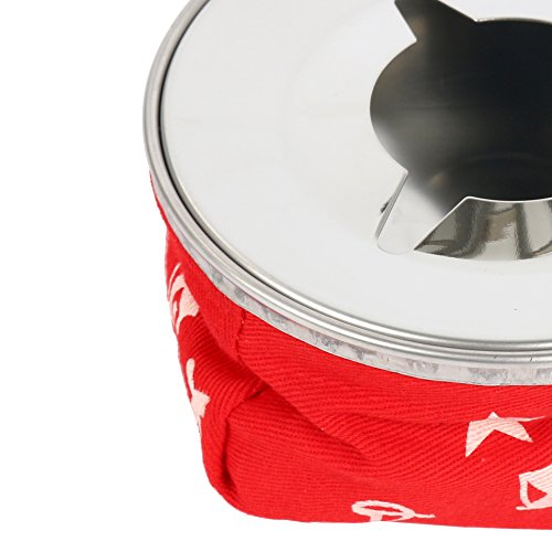 Amarine-Made Stainless Windproof Bean Bag Ashtray, Blue Or Red (Red) #TOP4