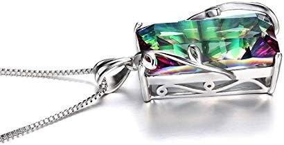 Mystic Rainbow Gemstone Pendant Necklace - Vine Leaf Setting Iridescent Crystal Statement Jewelry - Nature Inspired Boho Necklace Gifts for Women Christmas Birthday Gift for Her - Image 4