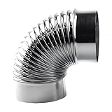 Tubo de acero inoxidable for estufa, codo de 90°, Ø50/60/70/80/90/100/110/120 mm, resistente al calor, for chimeneas de leña.(120mm)