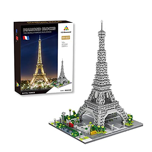 Tregoer Micro Mini Blocks Eiffel Tower Building and Architecture Model Set,3369 Piece Mini Bricks Toy ,Nano Mini Building Blocks Sets,Famous Architecture Toys Gifts for Kid and Adult