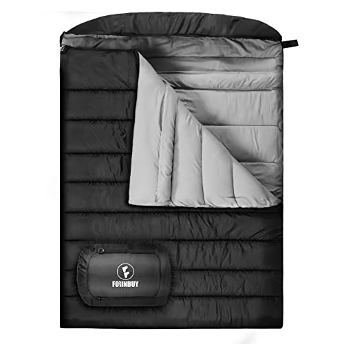 Sacos de Dormir Dobles para Adultos de 0 Grados, Sacos de Dormir Dobles para 2 Personas en Clima frío, Sacos de Dormir Dobles para Invierno, adecuados para Acampar en casa, Viajes en Autocaravana