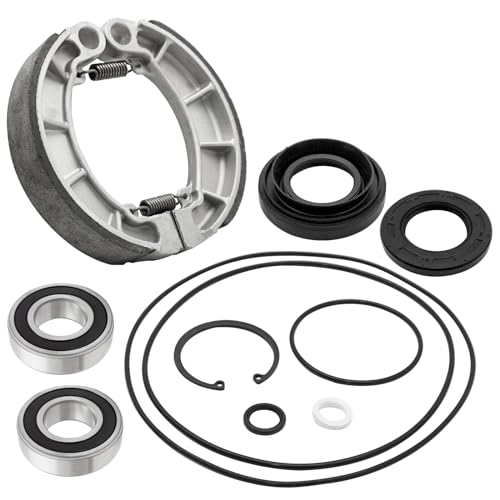 JAVIK Rear Brake Drum Bearing Seals Shoes Kit for Honda Rancher 350 400 Foreman 400 450 O.E.M# 91057-HA0-681 91252-HM7-003 06430HN0A20
