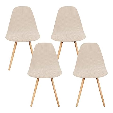 Stretch Modern Dining Chair Covers Set of 4,Stretch Scandinavian Jacquard Slipcovers Chair Protector Seat Covers Cover