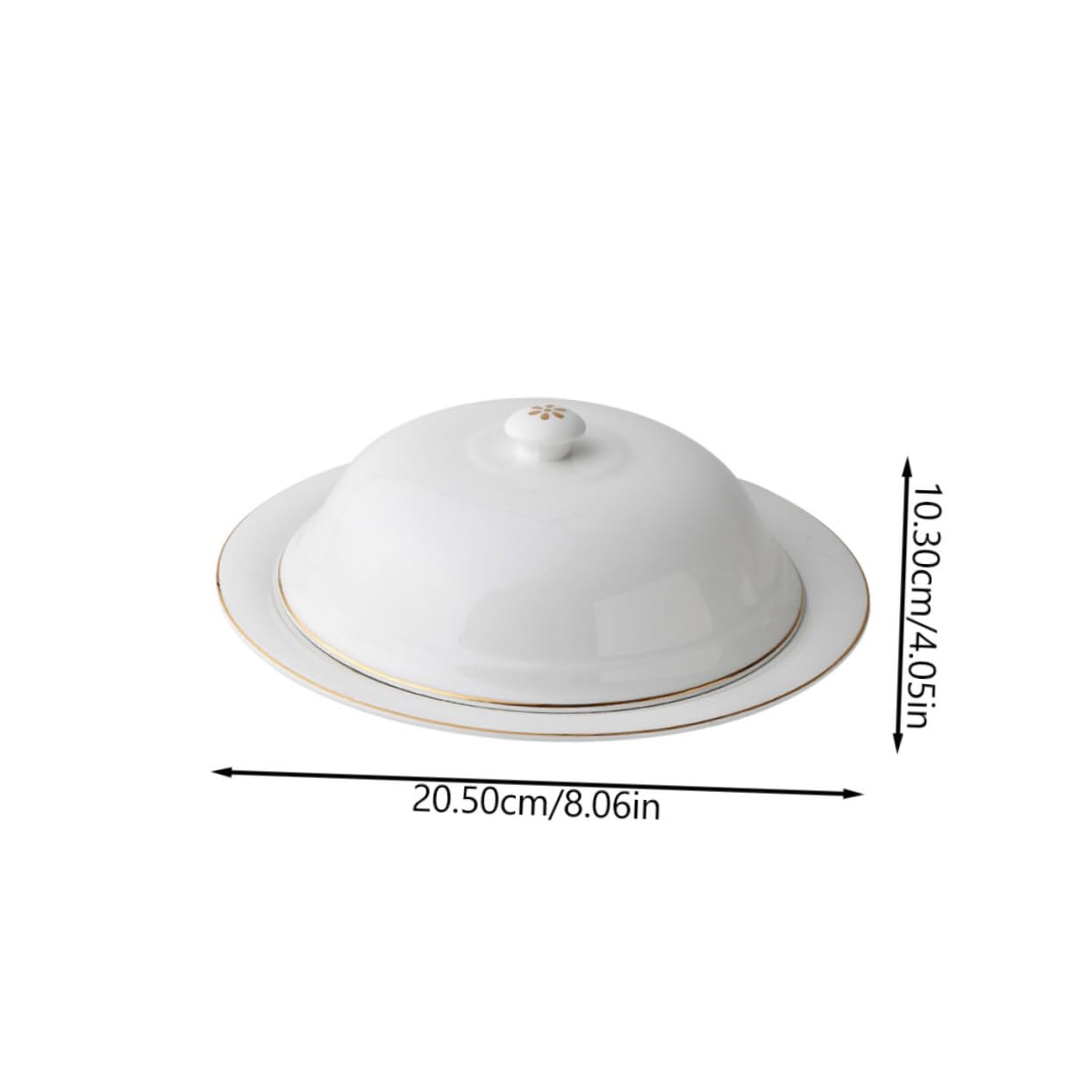 SOLUSTRE 1 Set Elegant Ceramic Food Plate with Lid French Style Steak Dessert Plate for Western Restaurant Use Easy to Clean Reusable