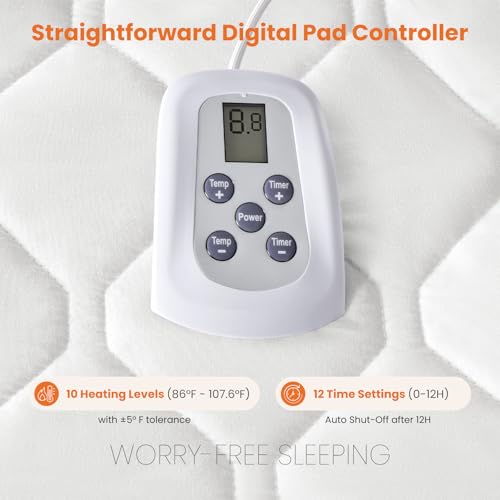 Sweetcrispy Heated Mattress Pad Queen Size, 80" & 60″, White by Sweetcrispy - Image 3