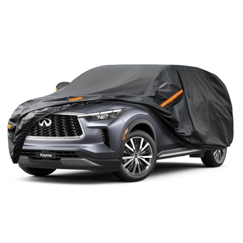 Image of Kayme 7 Layers SUV Car Cover Custom Fit for Infiniti QX60 (2013-2025) Waterproof All Weather for Automobiles,Outdoor Full Cover Rain Sun UV Protection.Black