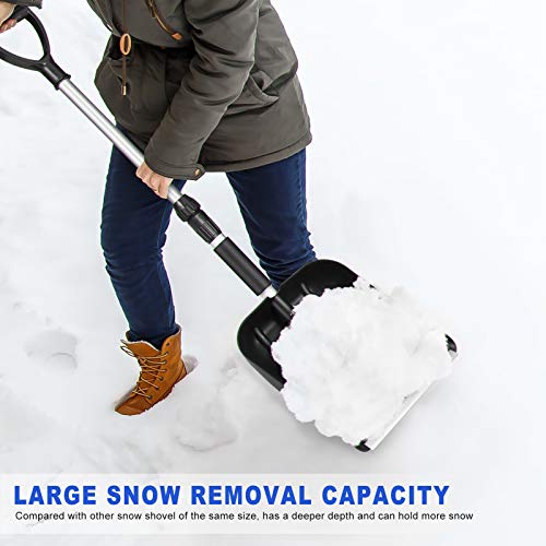 image for MOVTOTOP Snow Shovel for Car, Portable Snow Shovel with Ajustable Hand