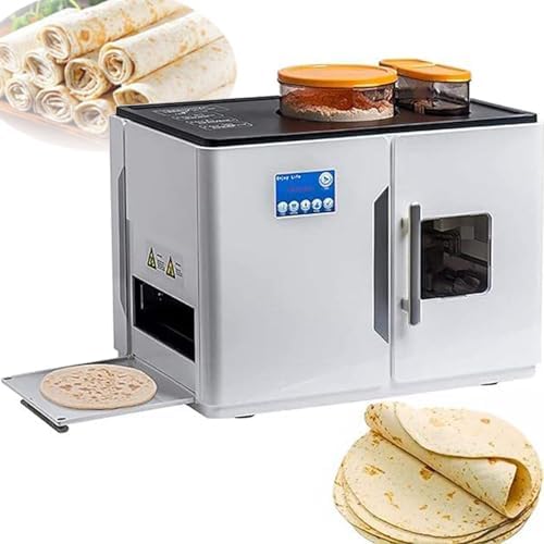 Automated Roti Maker Machine for Flatbread and Tortilla, Full Automatic Electric Roti Robot, Easy One-Click Production from Doughball to Puffy Roti