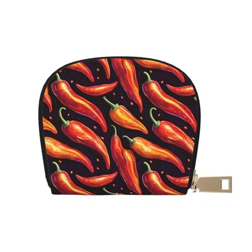 TZTTZT Red Pepper 1 - Tarjetero de cuero para mujer, tarjetero, cartera de cuero para tarjetas de crédito