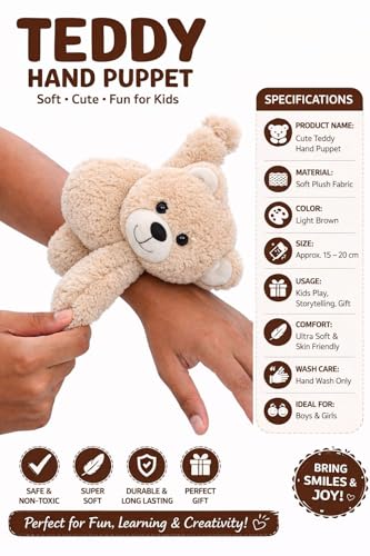 Image of ByNems Teddy Bear Hair Clip, Beige, Soft Plush, Super Soft, 15-20 cm, for Kids and Women