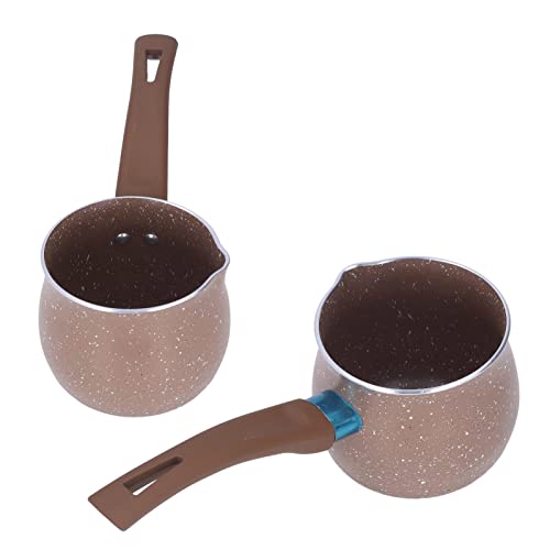 Mini Butter Warmer,Milk Pan,With Pour Spout,Anti Scalding Aluminium Alloy Mini Butter Melting Pot,Single Handle,For Melted Butter,Milk Steaming,Dishwasher Safe (Coffee) #TOP6