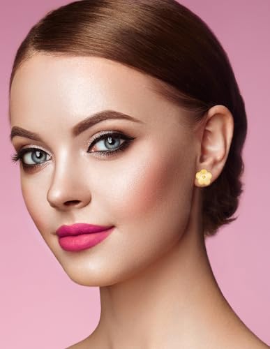 Gold Plated Stainless Steel Four Leaf Clover Stud Earrings for Women2