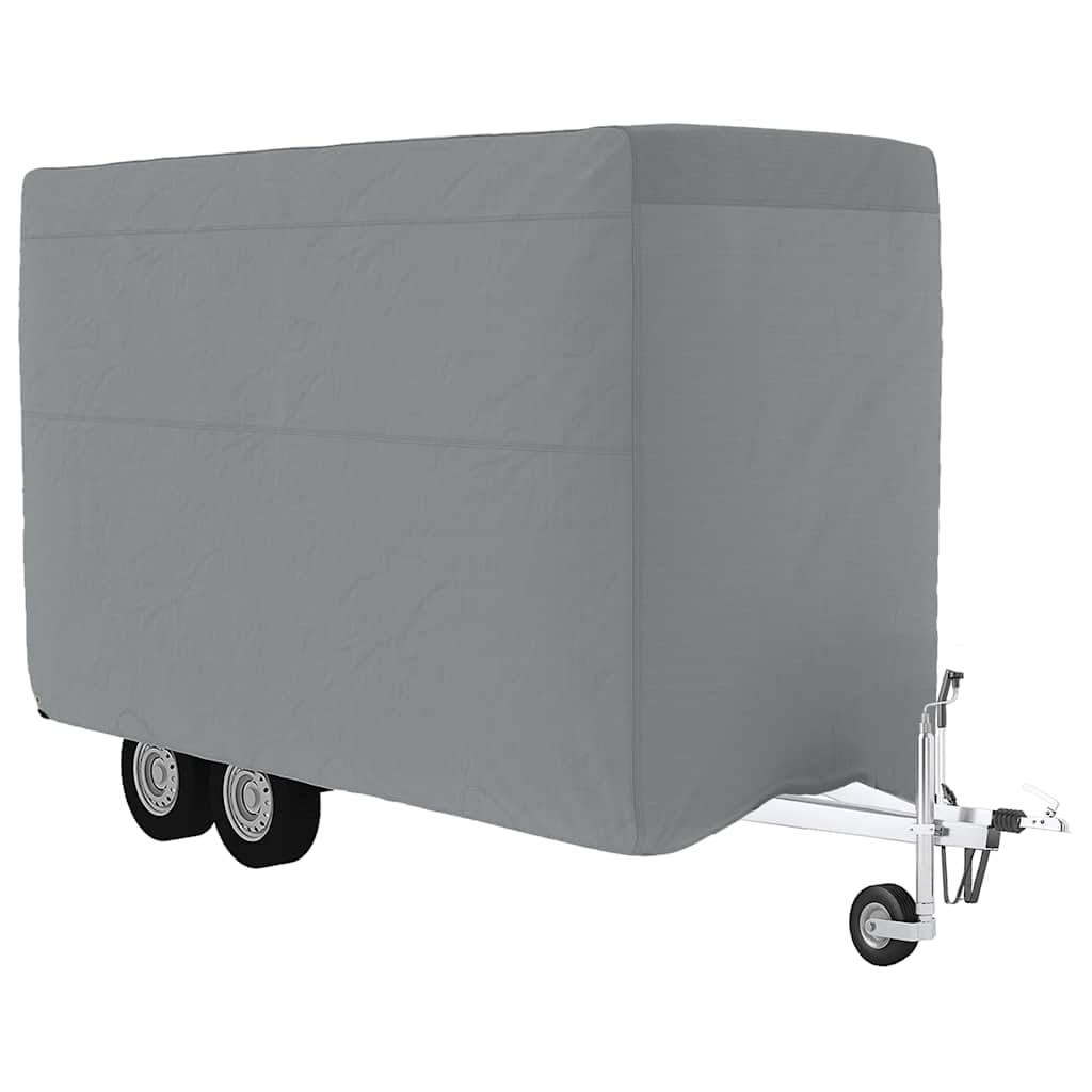 vidaXL Funda de Remolque de Caballo Tela no Tejida Gris 396x178x250 cm, Funda para Caja de Caballos, Cubierta de Remolque para Caballos, Lona Remolque para Caballos