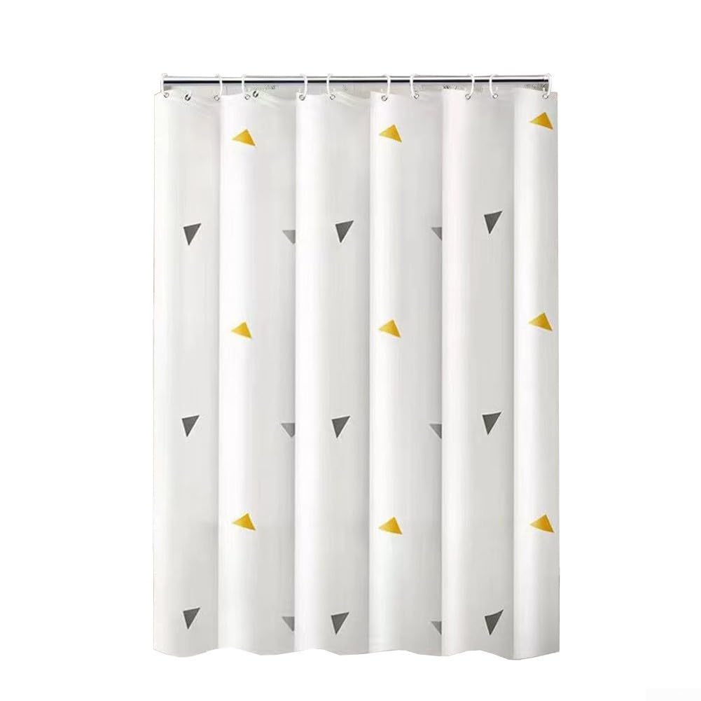 Rideau de douche à armure gaufrée en PEVA blanc avec crochets - Motif piqué texturé pour hôtel de luxe - Design opaque - 180 x 200 cm (180 x 180 cm)