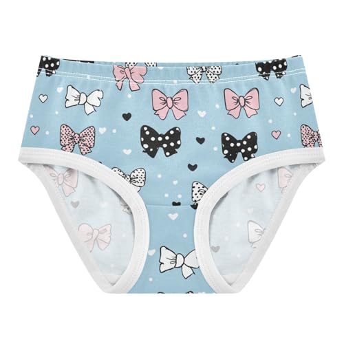 Wusikd Bows Hearts Blue Girls' Underwear Cotton Girls Briefs Soft Toddler Underwear 2T