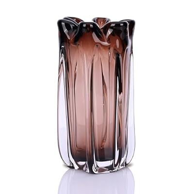 Blown Purple Brown Glass Vase