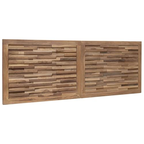 vidaXL Tête de lit Naturel Bois de Teck Massif, Tête de lit Murale Rustique, en Teck, Design...