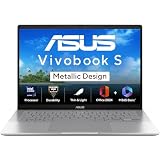 ASUS Vivobook S14, Intel Core Ultra 7 255H, 16GB RAM, 512GB SSD, FHD+ 14", Windows 11,Office Home 2024 M365 Basic (1Year)*, Cool Silver, 1.4Kg, S3407CA-LY084WS, Intel Arc iGPU, Metallic Design Laptop