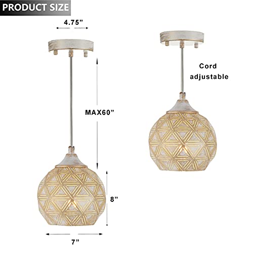 Sydtop Industrial Mini Semi Flush Mount Pendant Light Fixtures With Geometric Metal Shape Bohemian Light For Hallway Entryway Cafe Bar #TOP5