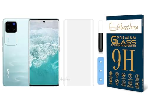 Image of GlassVerse Vivo V30 Pro UV Tempered Glass Screen Protector. Pack Of 1 | 3D Curved Edge | 9H Hardness | Full UV Glue with UV Light | Anti-Scratch | Case Friendly | HD Clear. (6.78 Inches)