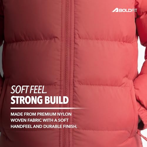 Image of Boldfit Winter Jacket for Kids, Warm Puffer Kids Winter Jacket, Unisex Kids Winter Jackets for Boys & Girls with Hood, Lightweight & Comfortable Winter Wear
