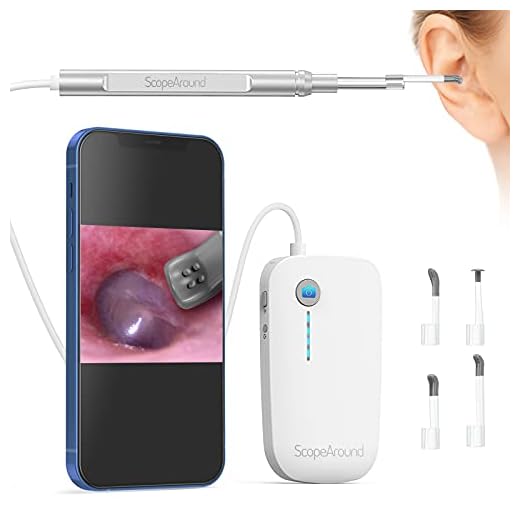 Otoscope Wireless Ear Endoscope with Ear Wax Removal Tools, 3.9mm Ear Scope Inspection Camera 720P with 6 Adjustable LED Lights for Android, iOS Smartphone and Tablet