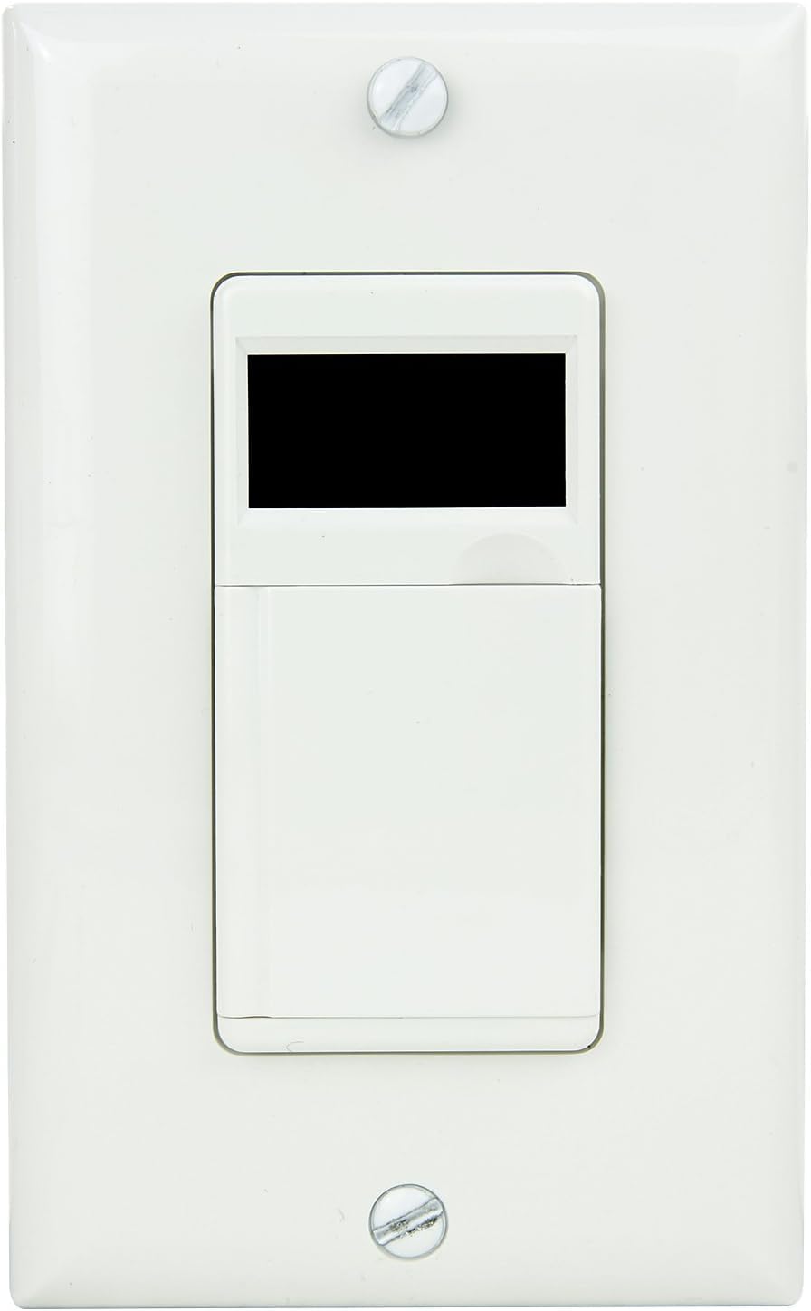 Diodesy- In-Wall Digital Timer 7 Day Programmable Manual Override 18 On/18 Off Switch 15 Amps 1800W Single Pole Replacement Dial Timer with DST Option for Fans Motor Appliance Security Light UL Listed