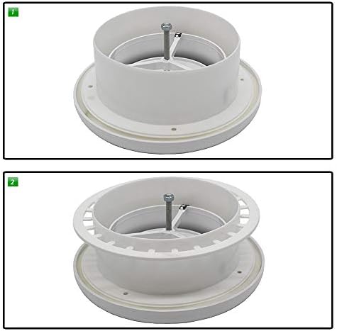 Kair Plastic Round Ceiling Vent 125mm - 5 inch Diffuser/Extract Valve with Retaining Ring