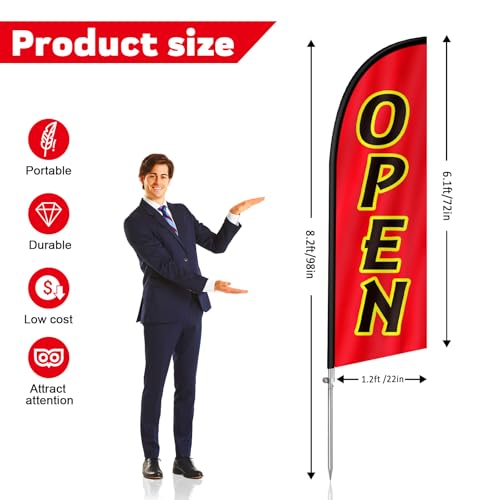 Drapeau ouvert polyester contre le manque de clients - 2
