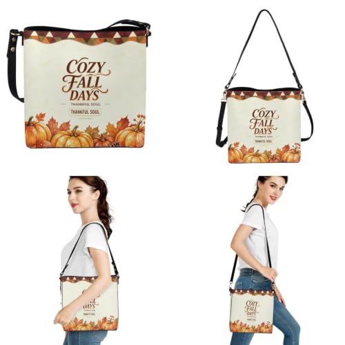 Image of HUGS IDEA Leather Purses and Handbag for Women Bucket Bag with Wrist Wallet 2 Packs