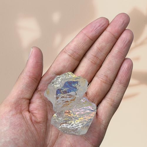 Image of Amazing Gemstone Angel Aura Quartz Raw Crystals and Healing Stones, Natural Rocks for Meditation - DIY Raw Stones and Crystals, 2 Pieces
