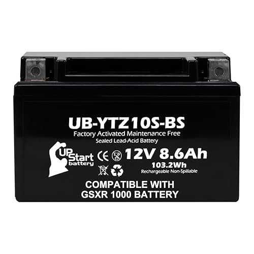 12V 8.6Ah YTZ10S-BS Replacement For Suzuki GSXR 1000 Battery - Compatible with Suzuki GSX-R1000 A AL8 Z F FA 1000CC Motorcycle Battery - 12 Volt Batteries, YTZ10S AGM SLA