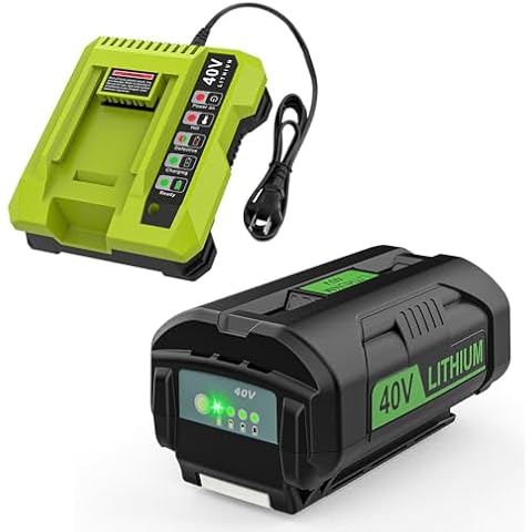 AYTXTG 40 Volt 6500mAh Lithium-ion Battery for Ryobi 40V Battery Cordless Tools OP4040 OP4026 OP4030 OP4050 OP4060A 40V Ryobi Battery with Ryobi 40v Charger OP401 Cover