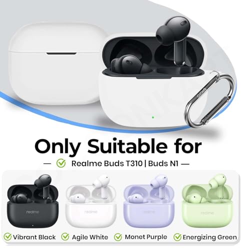 Image of Soft Silicone Case Cover for Realme Buds T310 | Buds N1 - White